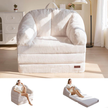 Folding Sofa Bed with Backrest, 2-in-1 Convertible Floor Couch