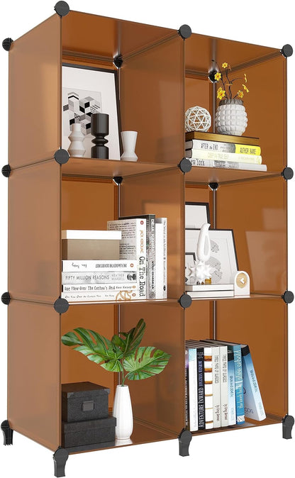 Stackable 6-Cube Storage Organizer, Modular Closet Shelf